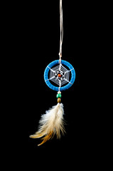 Beautiful dream catcher on black background