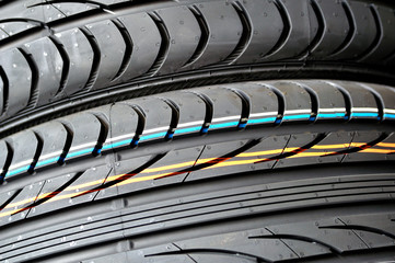 Detail of a car tire.