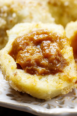 Apricot in pastry, popular austrian dish. Garden party table