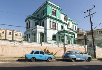 Blue car in Havana