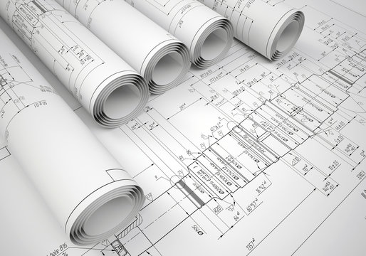 Several scrolls engineering drawings