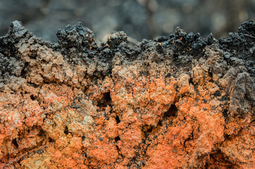 close up clay after effects of a fire