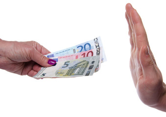 Hand refusing money