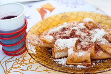 Maccheroni with tomato sauce