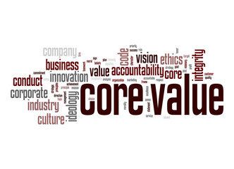 Core value word cloud