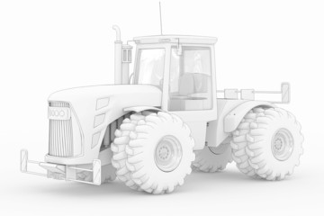 Big Tractor - white isolated