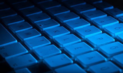 Keyboard close-up with copy space