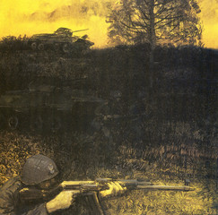 Poland, circa 1980, Wartime art form Polish artist