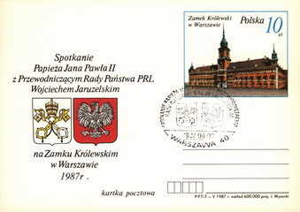 Poland, circa 1980s: Polish envelopes with religious symbols