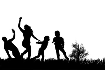 Vector silhouette of family.