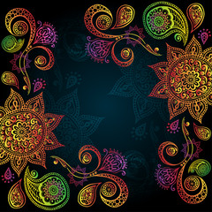 Background with Indian Ornament And Mandala