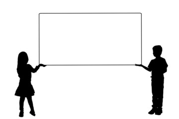 Vector silhouette of a child.