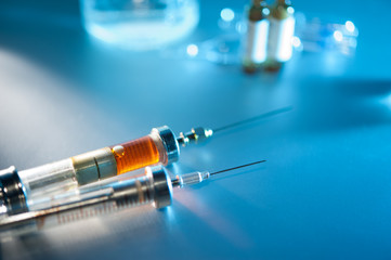 two syringe with drug