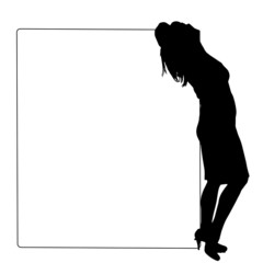Vector silhouette of a woman.