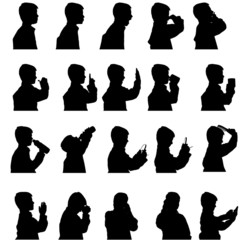 Vector silhouette of boy.