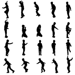 Vector silhouette of a boy.