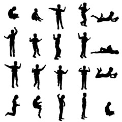 Vector silhouette of a boy.