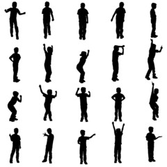 Vector silhouette of a boy.