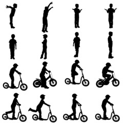 Vector silhouette of a boy.