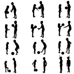 Vector silhouette of a children.