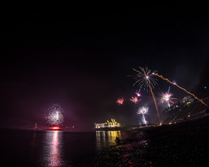 H&ouml;henfeuerwerk Silvester 2013/2014 auf R&uuml;gen