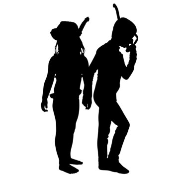 recommend clip art: vector silhouette of children.
