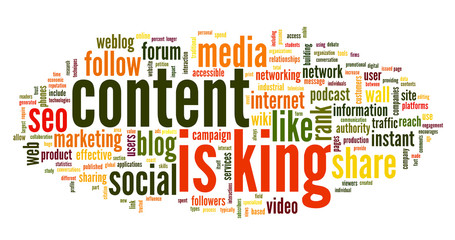 Content is king conept in word tag cloud - 65366538