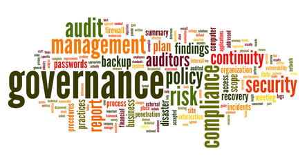 Governance and compliance in word tag cloud - 65366587