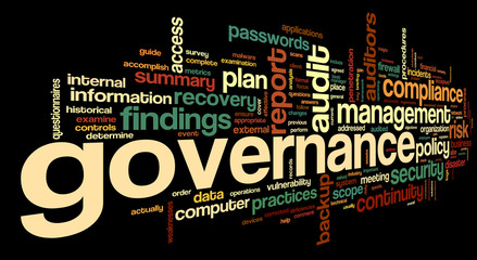 Governance and compliance in word tag cloud - 65366592