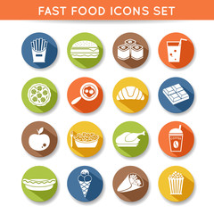 Fototapeta premium Fast Food Icons