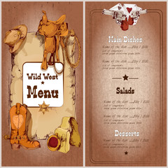 Wild west restaurant menu
