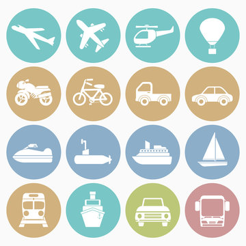 vehicle icons set