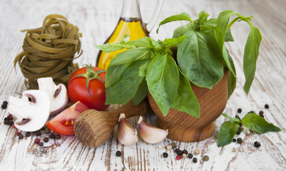 Fresh ingredients for cooking