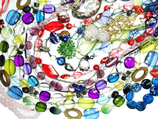 crystals beads jewellery as fashion background