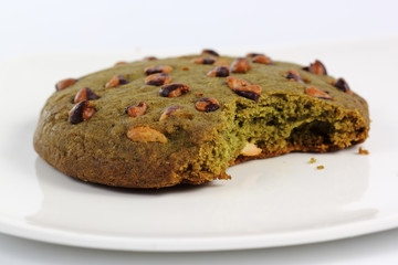 Green tea Cookie is bited