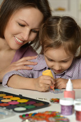 Mother and little girl