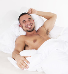 man in bed