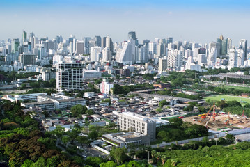 Overview of a Bangkok's business and residential areas