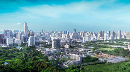 Overview of a Bangkok's business and residential areas