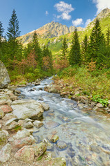 The Roztoka Stream. The High Tatras, Carpathian Mountains.