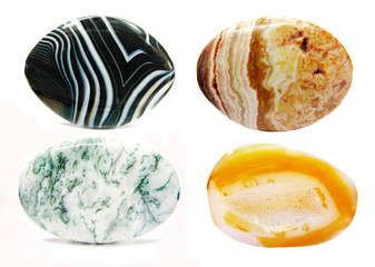 agate jasper carnelian geological crystal collage