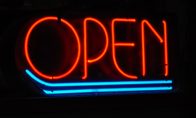 neon sign "open"