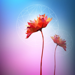 Vector: abstract paper flowers