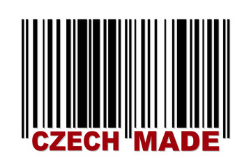 Barcode with red label Czech Made