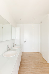 Naklejka na ściany i meble white bathroom, two sinks