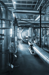 Industrial interior of old heat power plant. © M-Production