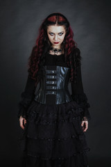 goth girl with a red hair