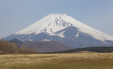 mountain fuji in winter season from gotenba
