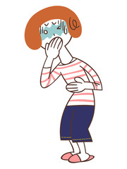 吐き気をもよおす女性