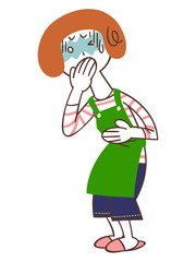 吐き気をもよおす女性